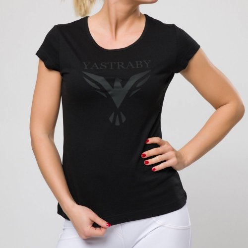 Dámské bavlněné tričko YASTRABY černé - Velikost: XL