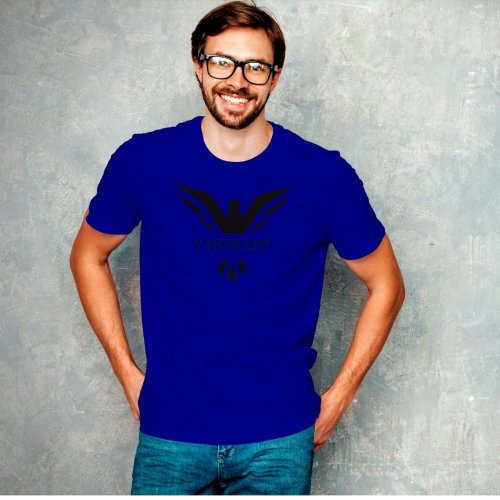 Pánske bavlnené tričko YASTRABY modré - Veľkosť: XS