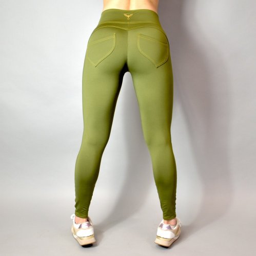 Legíny Push up Army Green pants Yastraby - Velikost: XS