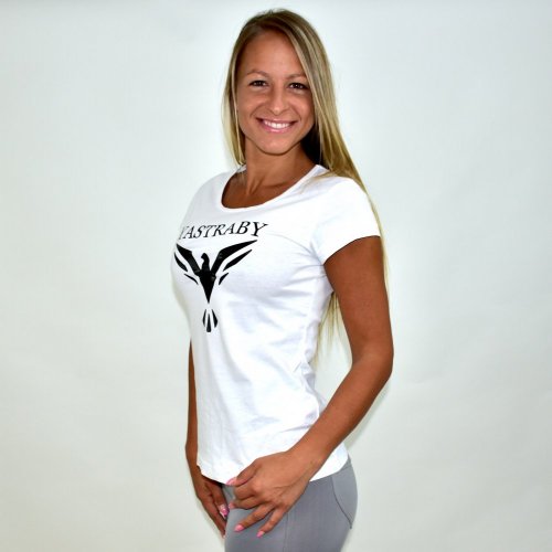Dámske bavlnené tričko YASTRABY biele - Veľkosť: XL