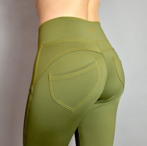 Legíny Push up Army Green pants Yastraby - Velikost: L