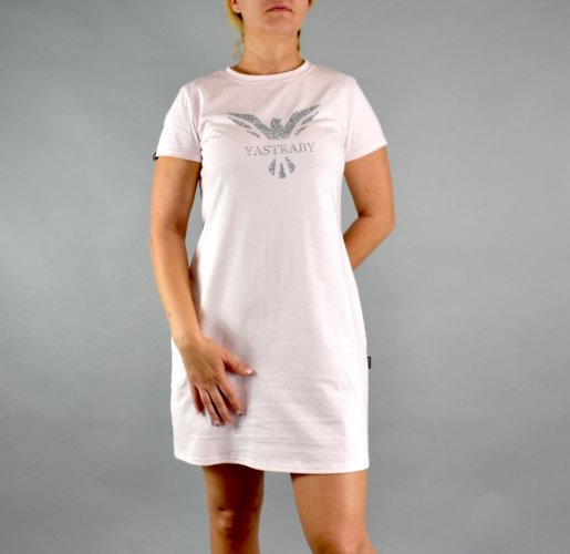 Dámské bavlněné šaty YASTRABY růžové - Velikost: XL