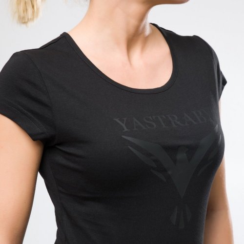 Dámské bavlněné tričko YASTRABY černé - Velikost: S
