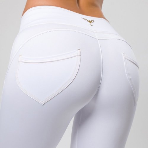 Legíny Push up White pants Yastraby - Velikost: XL