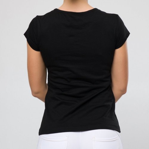 Dámské bavlněné tričko YASTRABY černé - Velikost: M
